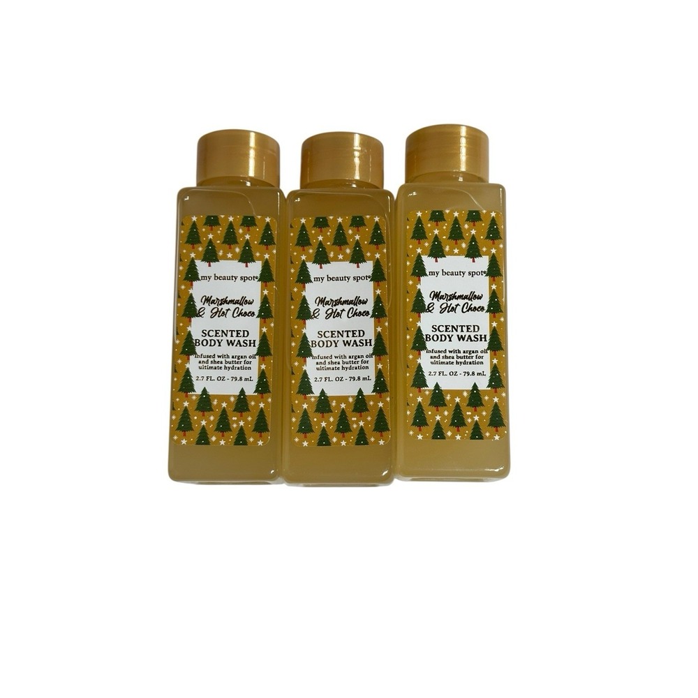 MY BEAUTY SPOT set of 3 scented body wash 2.7 oz MARSHMALLOW HOT CHOCO